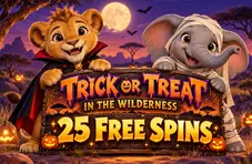 Trick or Treat in the Wilderness – 25 free spins (official Springbok promotion art)